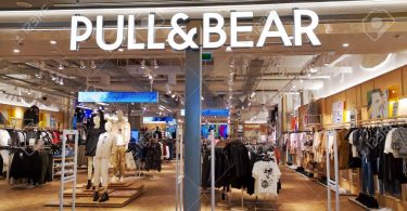 Gyor Hungary 03 17 2020: Entrance to a pull & bear clothing store.