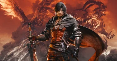 Final Fantasy 16s Cover Showcasing Its Protagonist Infront Of Two Demon Summons