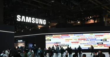 Samsung logo ces booth featured