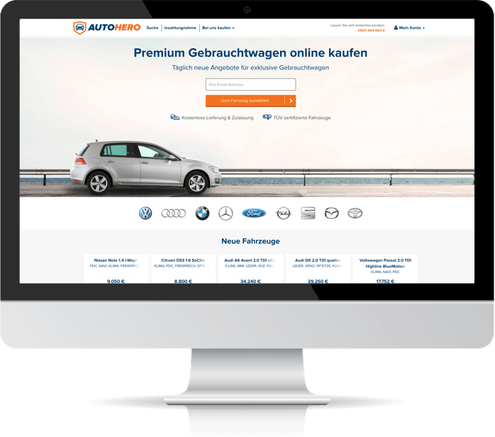 Screen Autohero Website